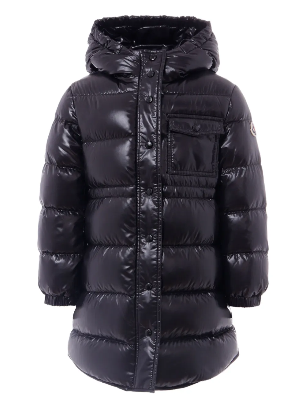 Moncler Enfant hooded quilted coat Zwart