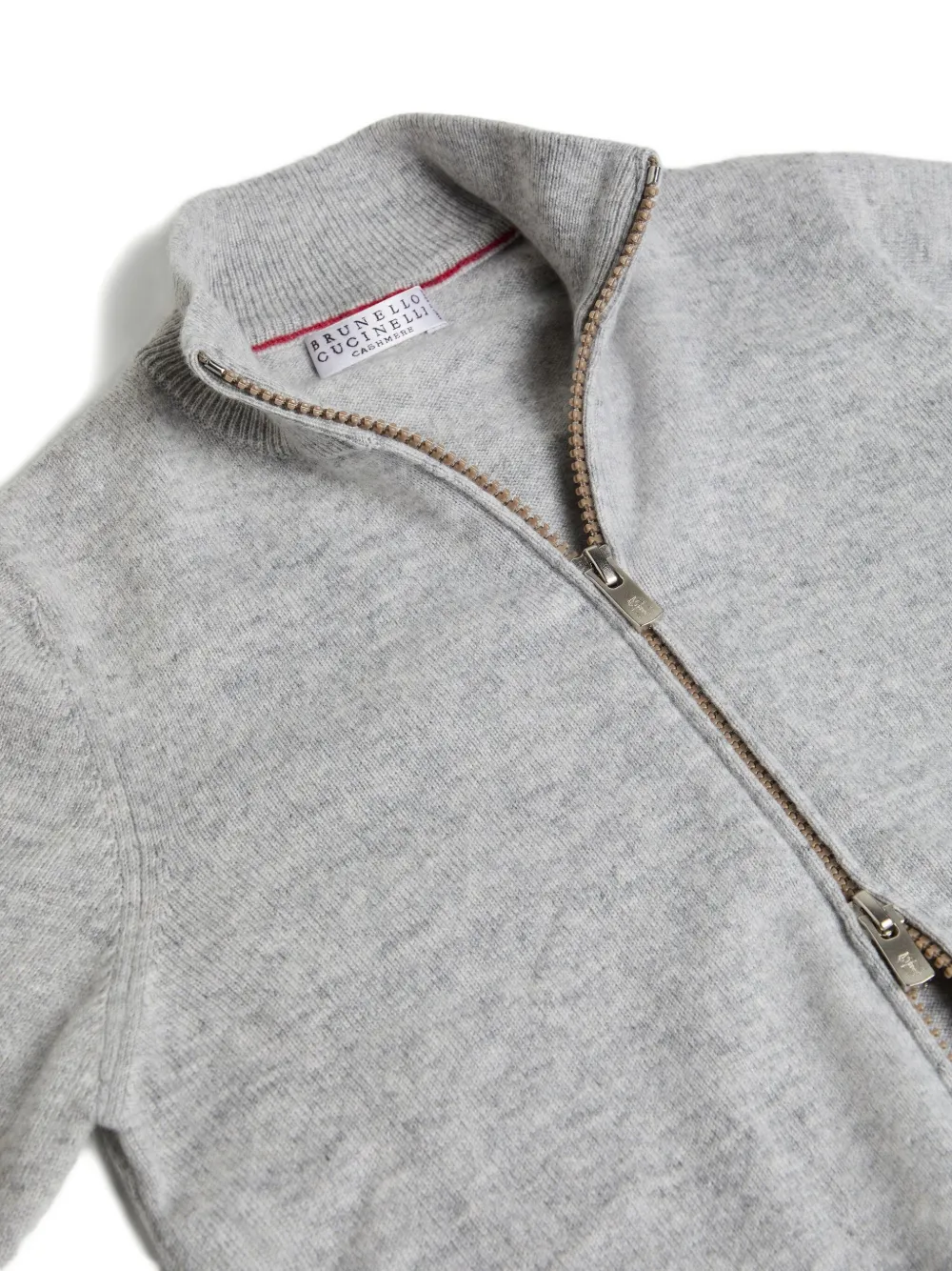 Brunello Cucinelli Kids Vest met hoge hals en rits Grijs