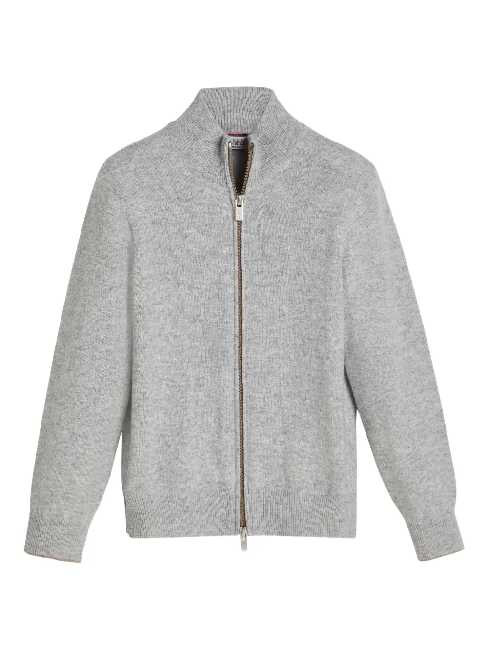 Brunello Cucinelli Kids cardigan zippé à col montant | gris | Image 1