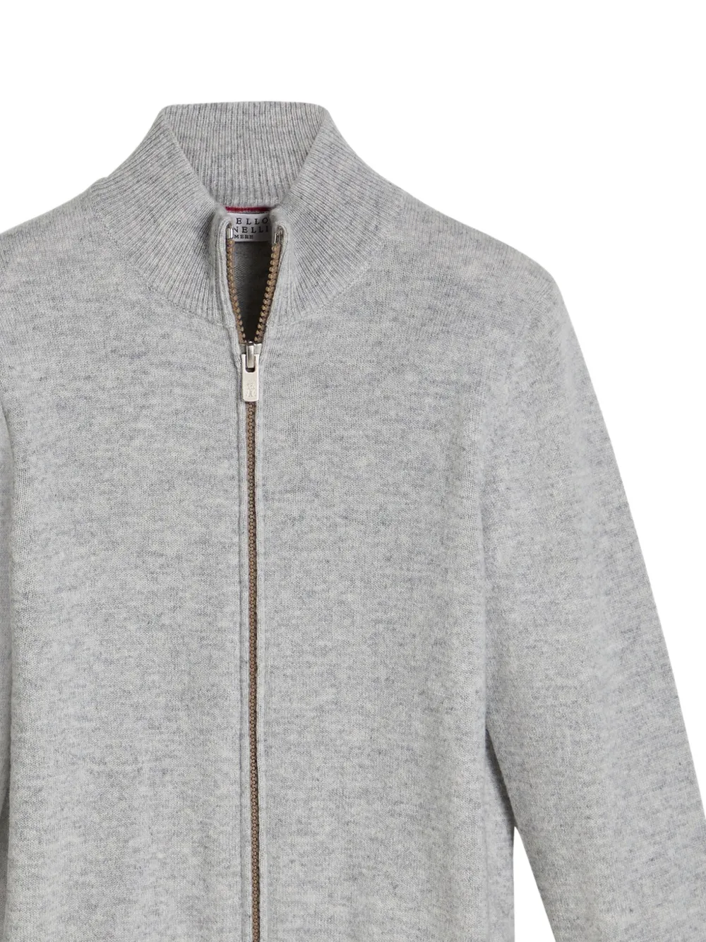 Brunello Cucinelli Kids Vest met hoge hals en rits Grijs