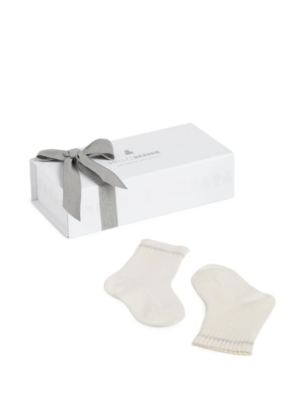 Brunello Cucinelli Kids Bernie sokken met wafelstiksel Grijs