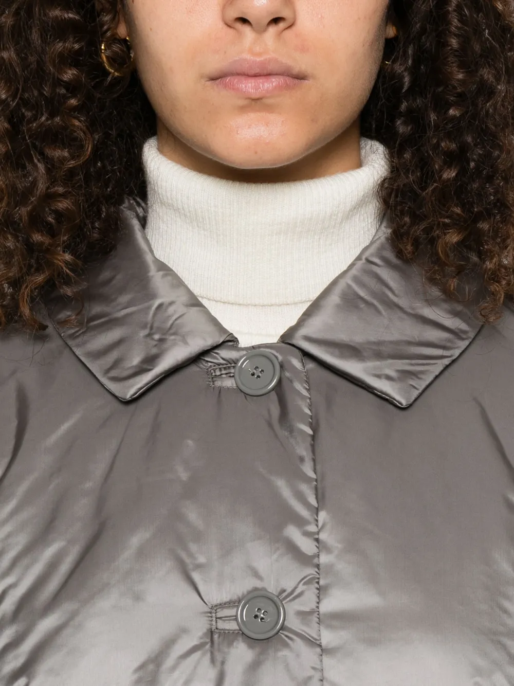 Max Mara Green padded buttoned jacket Grijs