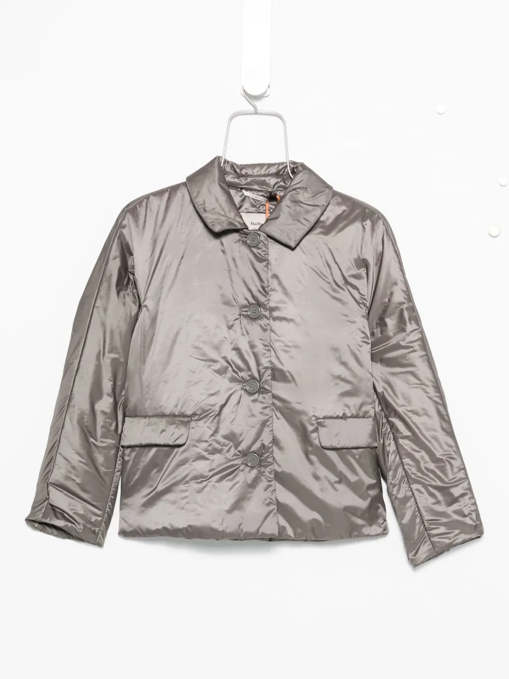 Max Mara Green padded buttoned jacket Grijs