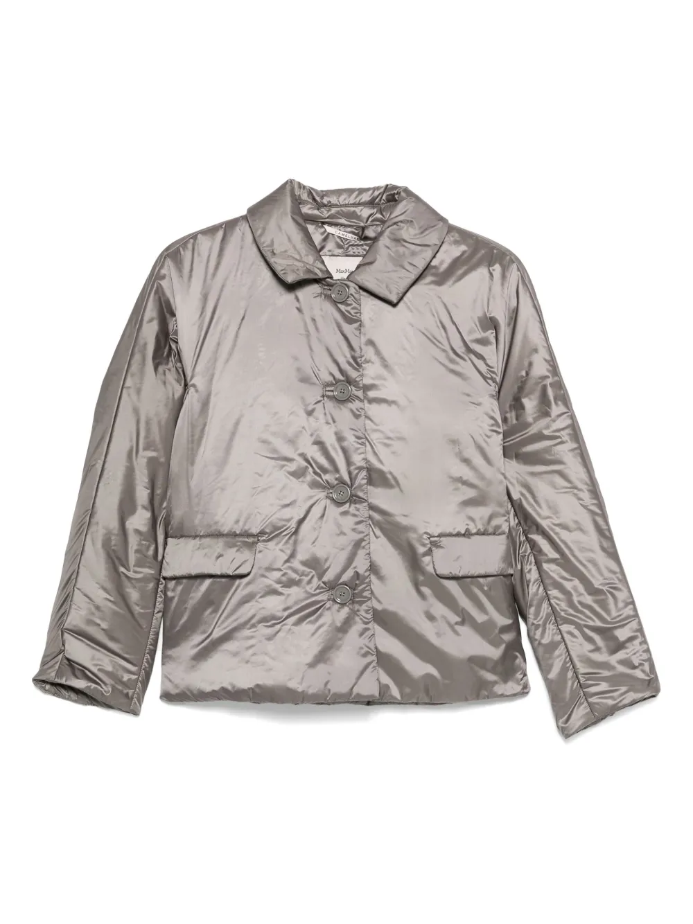 Max Mara Green gewatteerd jack met knopen Grijs