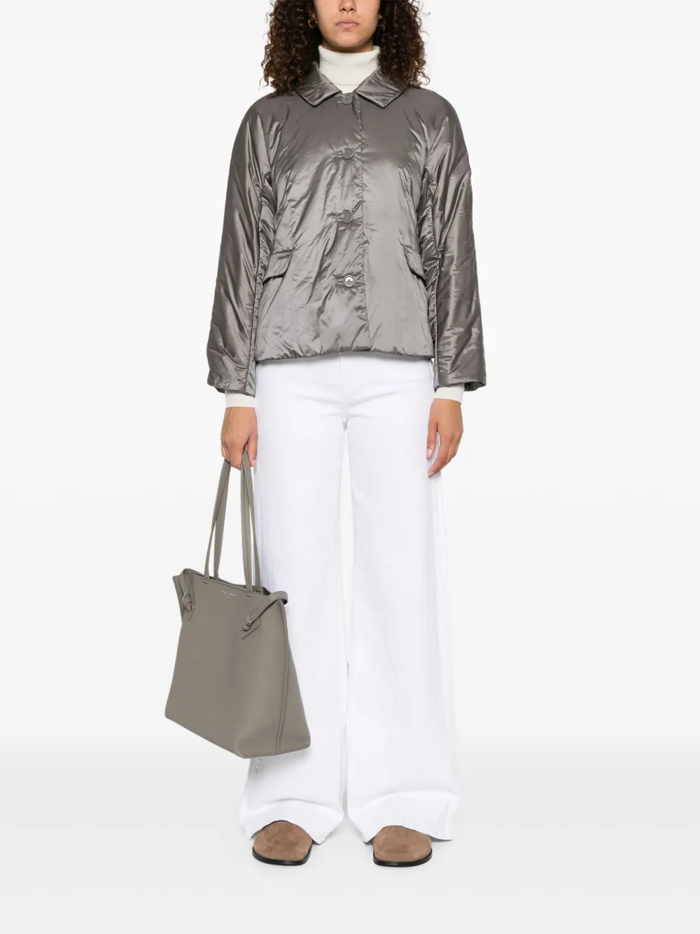Max Mara Green padded buttoned jacket | Down Jackets | Image 2