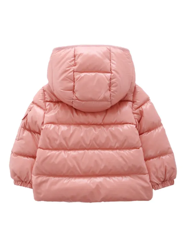 Moncler Enfant Hooded Quilted Jacket | Pink | FARFETCH