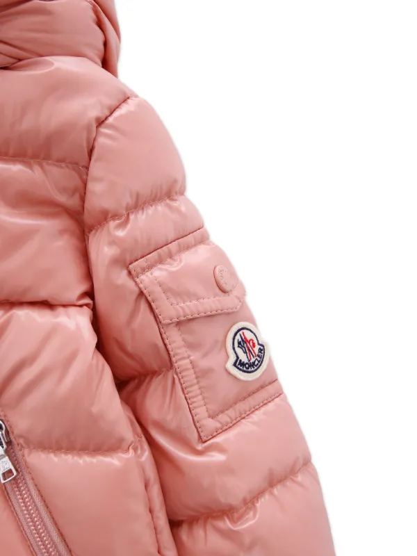 Moncler Enfant Hooded Quilted Jacket | Pink | FARFETCH