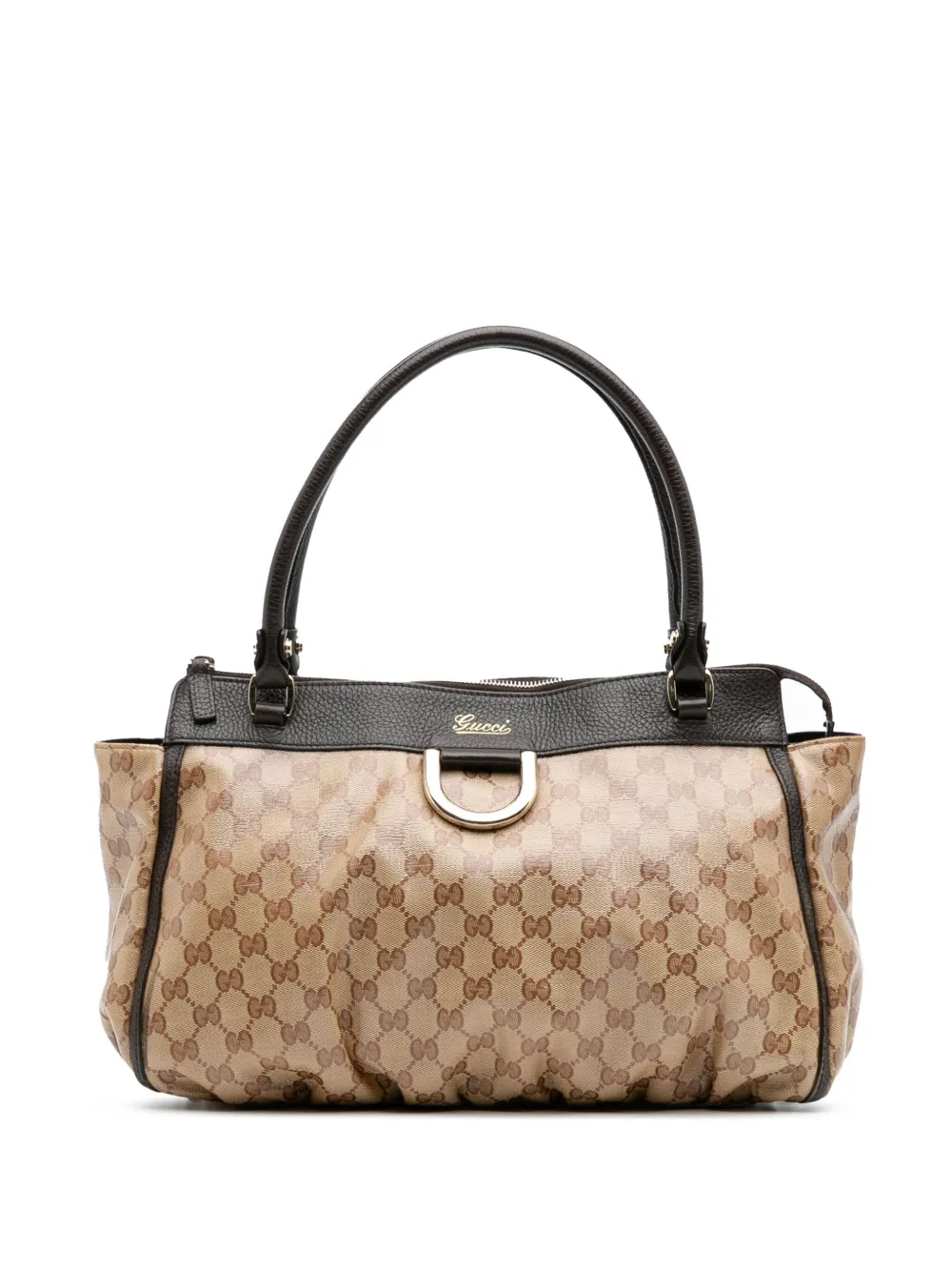 Gucci Pre-Owned 2016-2024 GG クリスタル アビー D リング ハンドバッグ - ブラウン Gucci Pre-Owned 2016-2024 GG クリスタル アビー D リング ハンドバッグ - ブラウン
