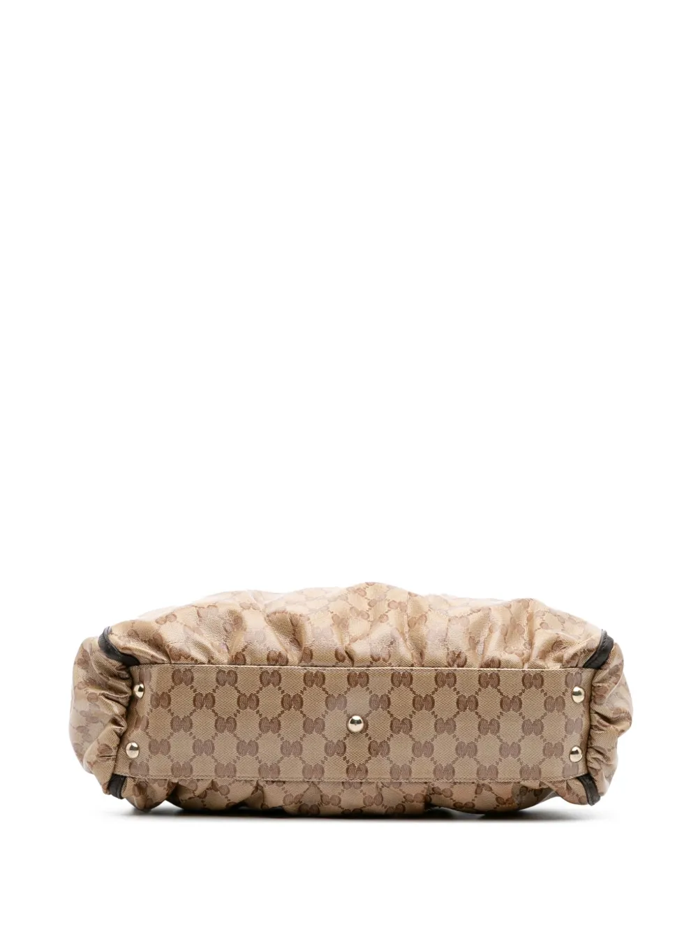 Pre-owned Gucci 2016-2024 Gg Crystal Abbey D Ring Tote Bag In Brown