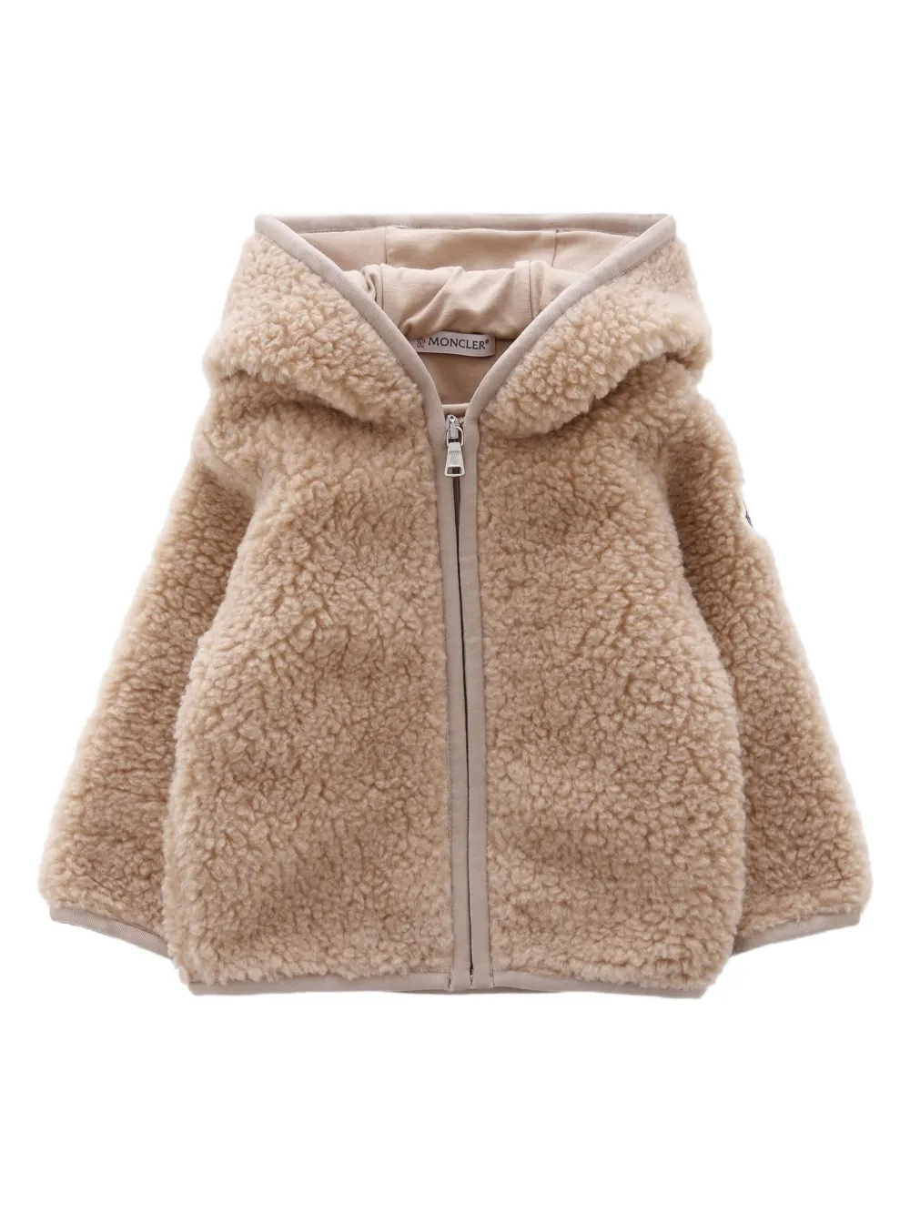 Moncler Enfant Lammy jas met logopatch Beige