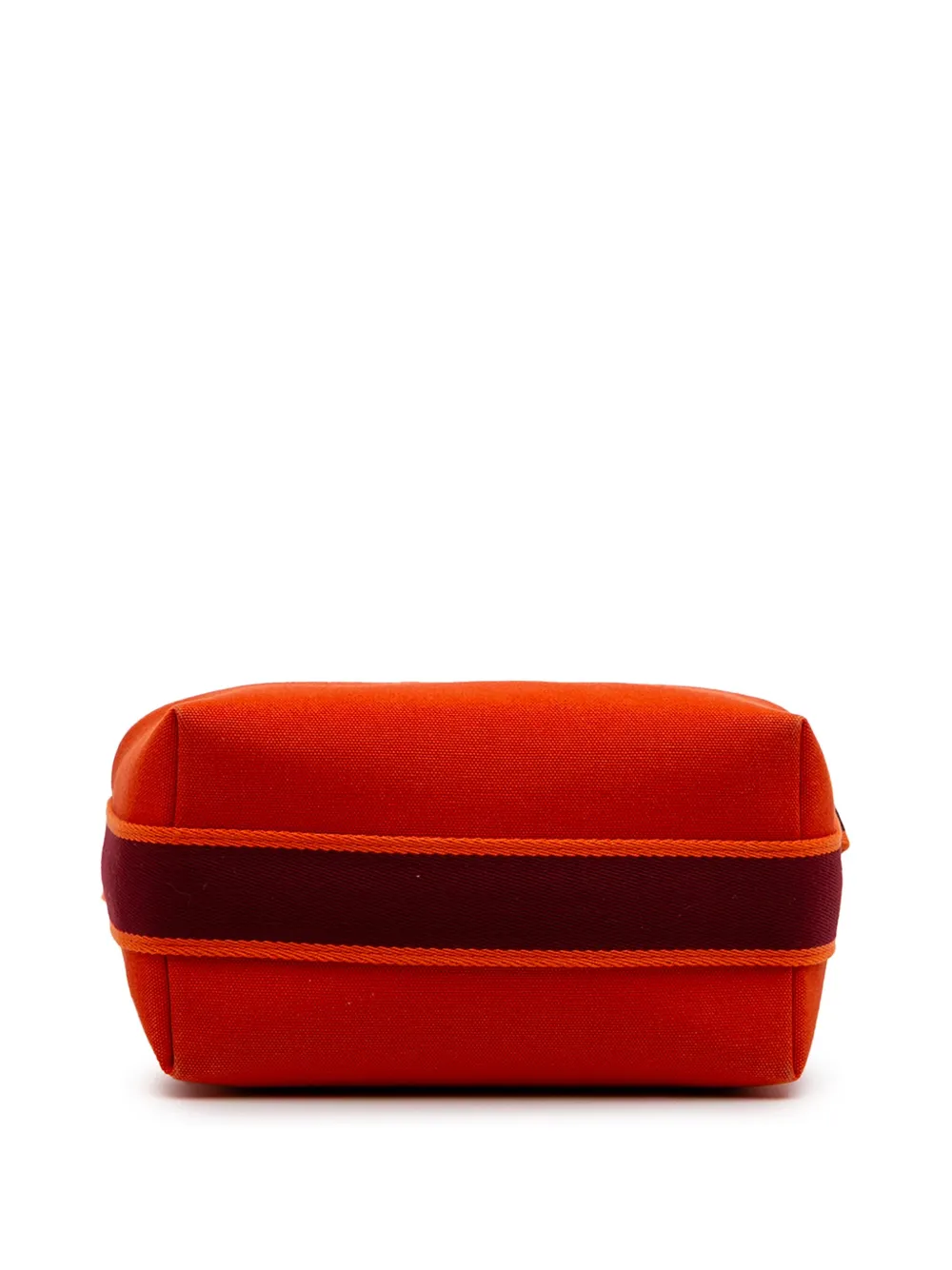 Pre-owned Hermes 2020-2025 Small Canvas Bride A Brac Case Vanity Bag In Orange