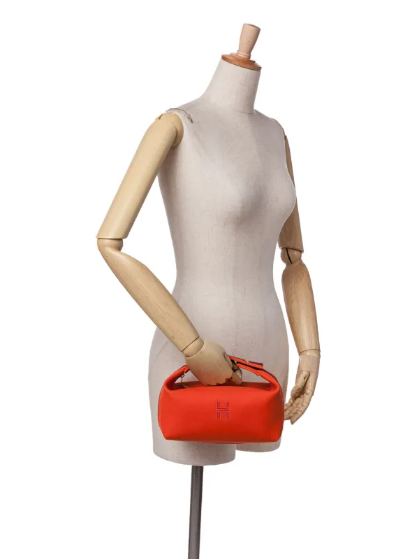 希少【HERMES】Small Bride-A-Brac Case Canvas & Beige Orange Hermes Beige & Orange Toile H Bride-a-Brac Case Large Model