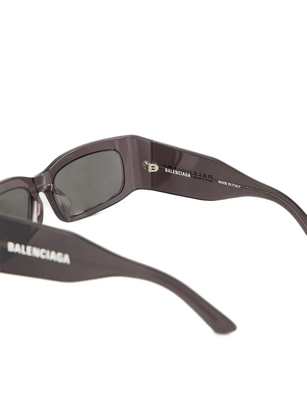 Balenciaga Zonnebril met rechthoekig montuur Bruin