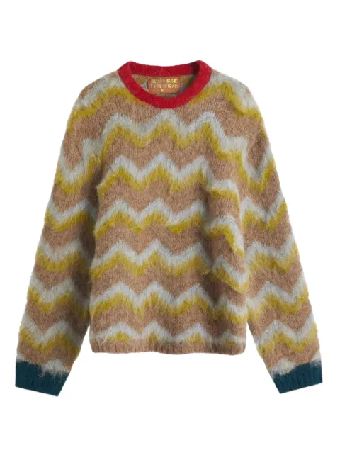 Brain Dead zig-zag wool-blend knit sweater