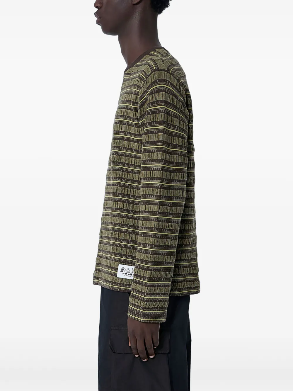 Brain Dead striped long-sleeve T-shirt - Groen
