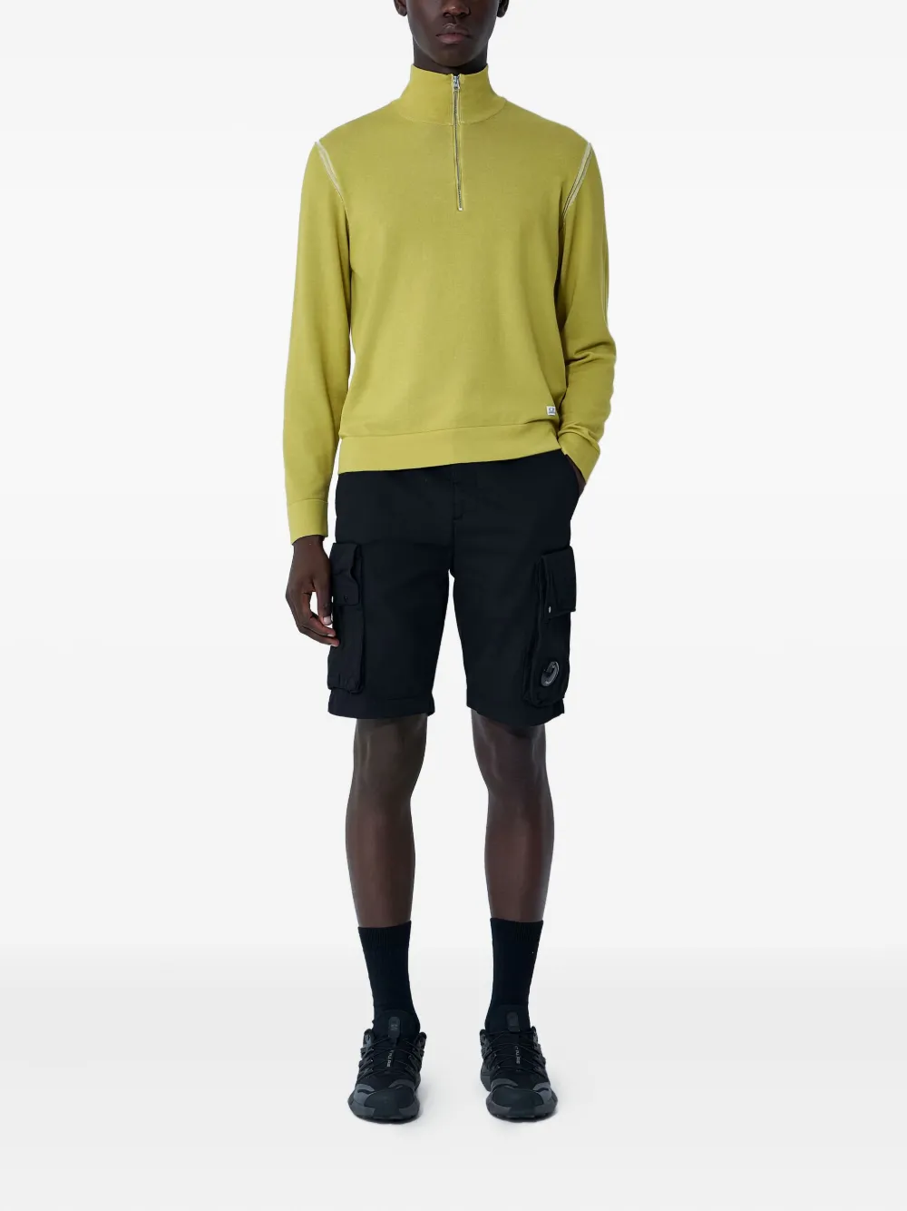 C.P. Company half-zip high-neck sweater - Geel
