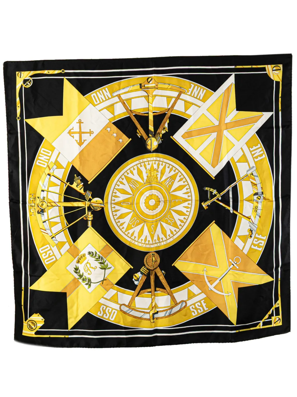 Hermès Pre-Owned 20th Century Sextants Silk Scarf scarves - ブラック Hermès Pre-Owned 20th Century Sextants Silk Scarf scarves - ブラック