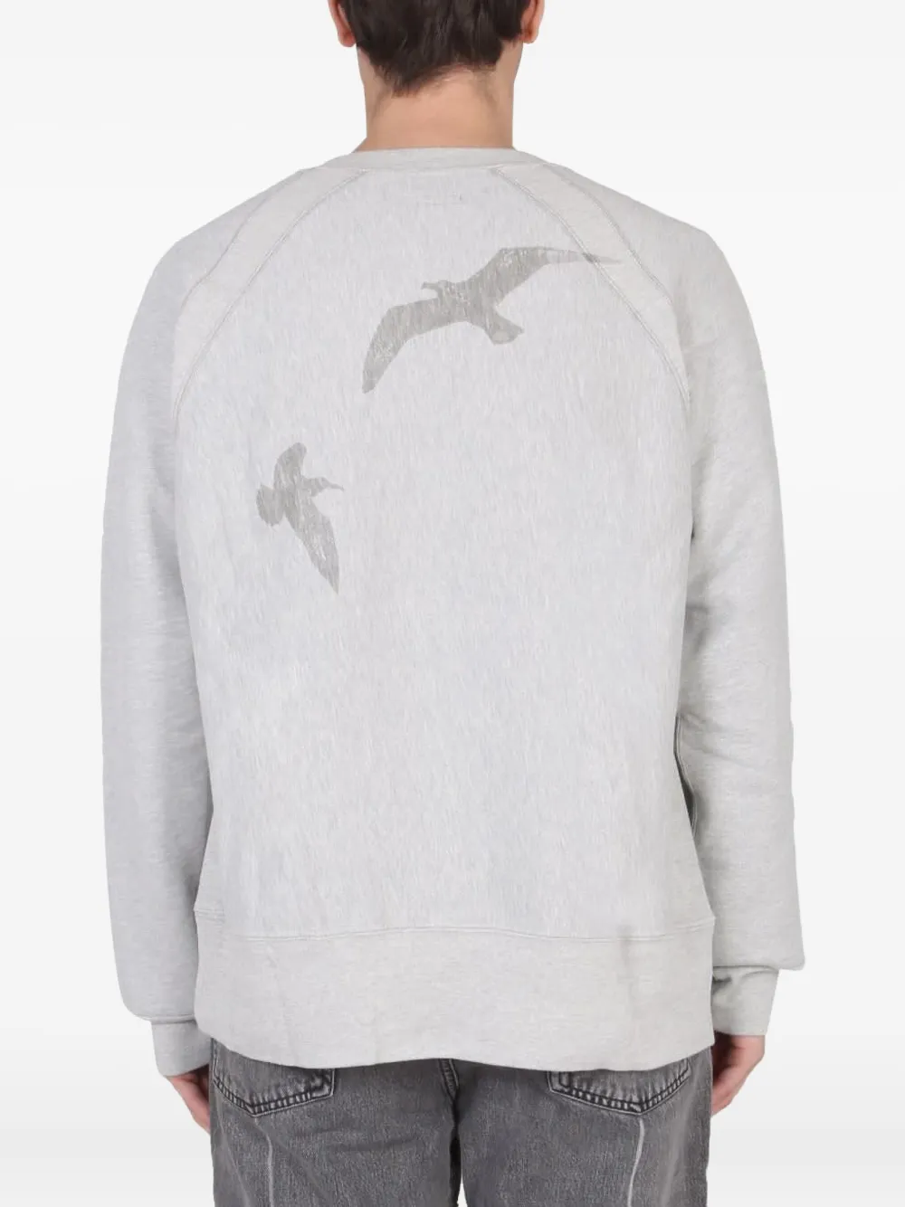 Bird-Print Crew-Neck Sweatshirt