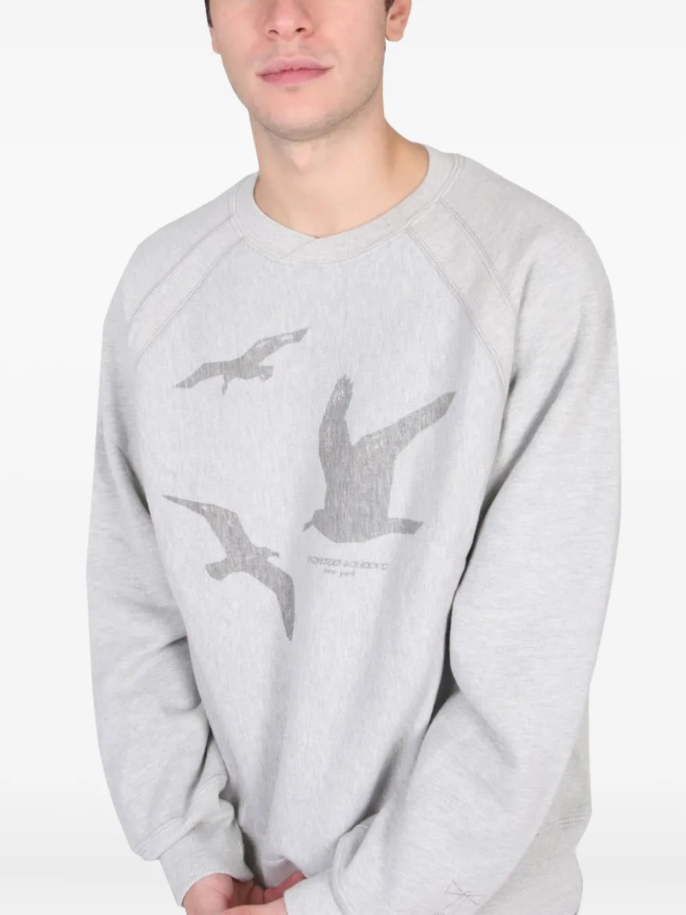 Bird-Print Crew-Neck Sweatshirt