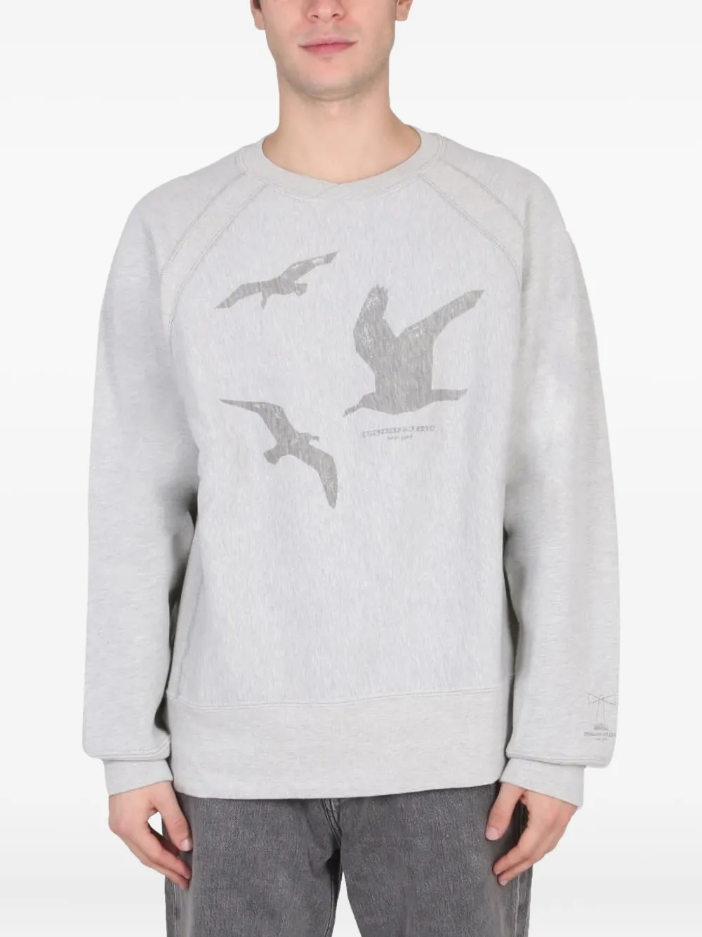 Engineered Garments bird-print crew-neck sweatshirt | gris | Image 1