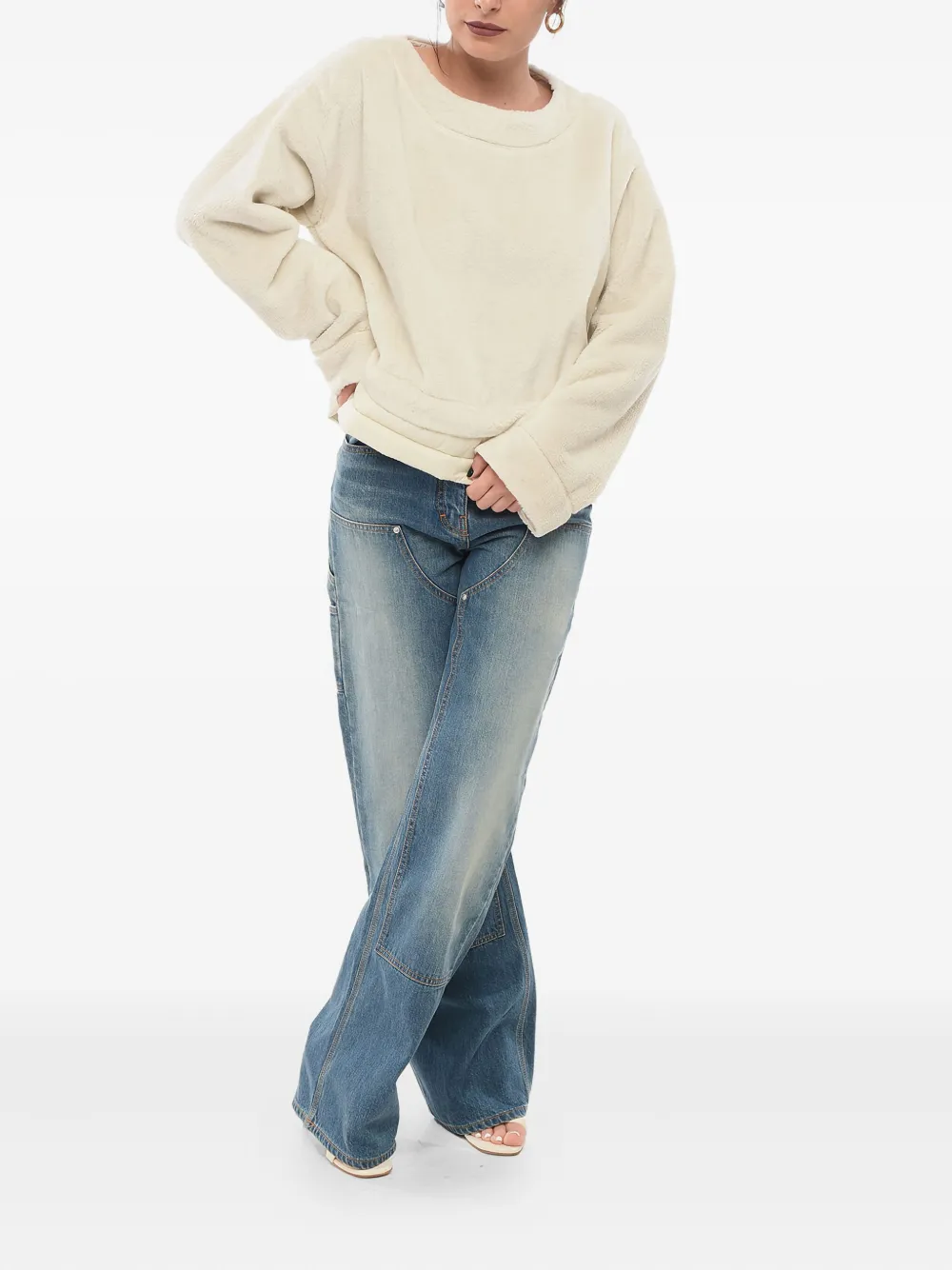Giorgio Armani Gewatteerde fleece top Beige