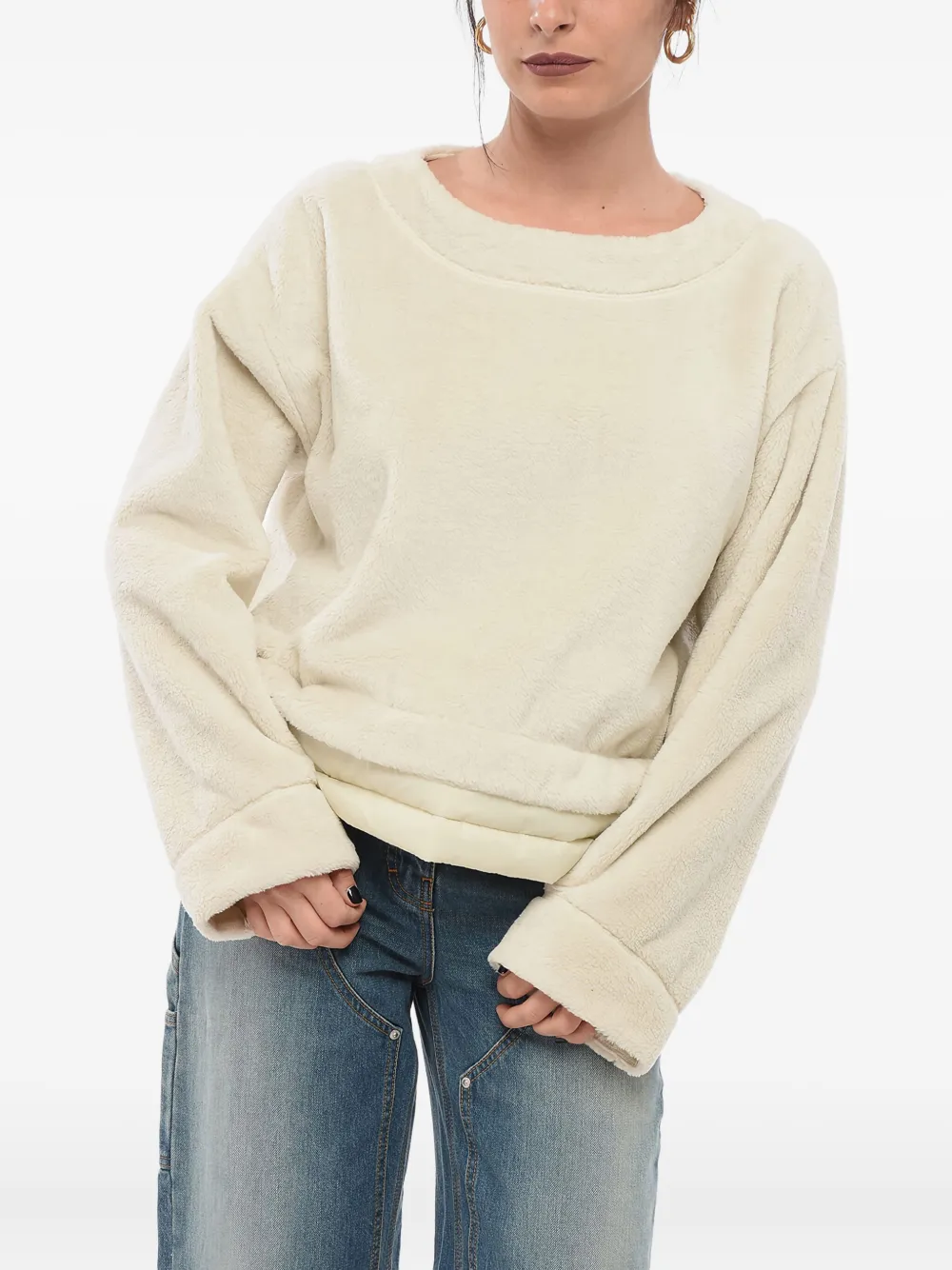 Giorgio Armani Gewatteerde fleece top Beige