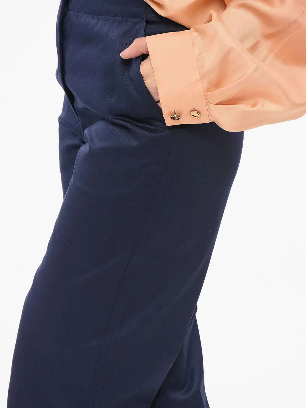 Giorgio Armani Broek met platte voorkant Blauw