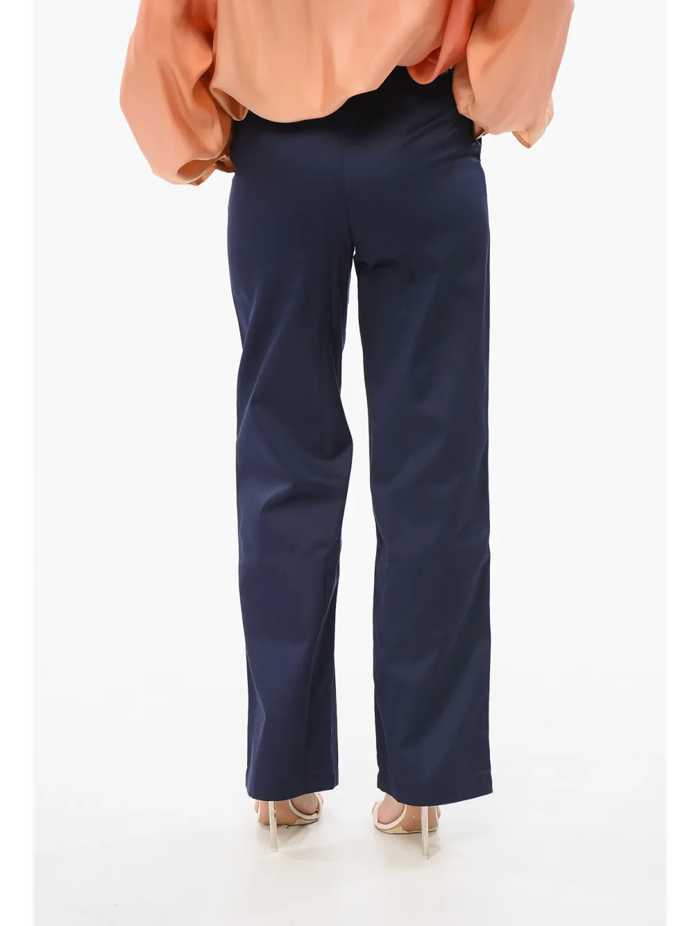Giorgio Armani Broek met platte voorkant Blauw