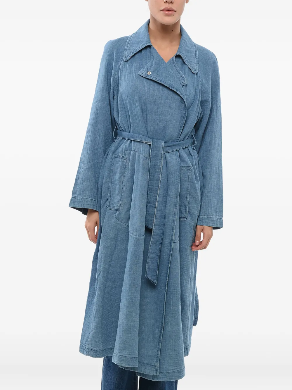 Giorgio Armani double-breasted belted coat | Blue | Image 1