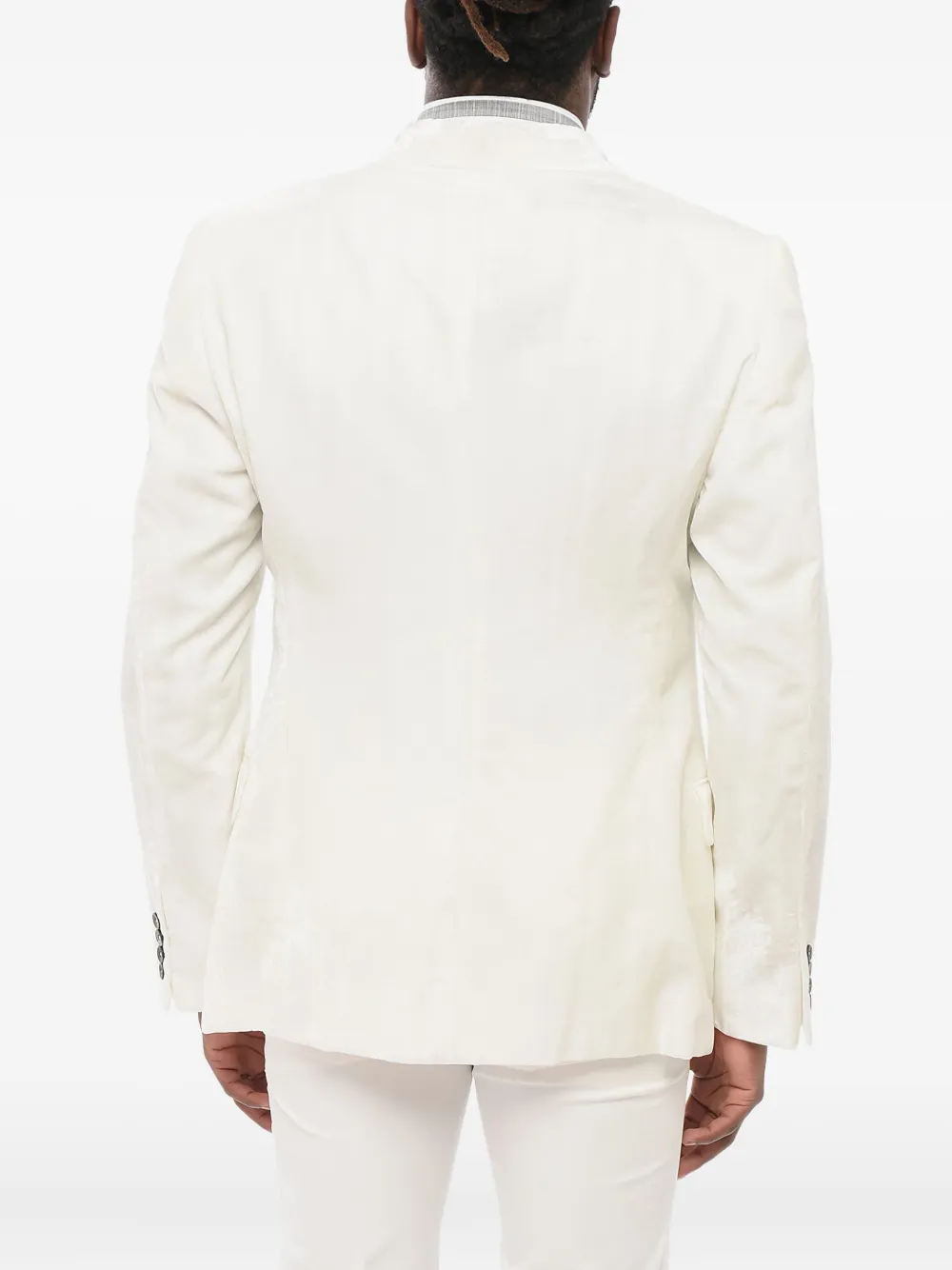 Giorgio Armani Fluwelen jack met enkele rij knopen Wit