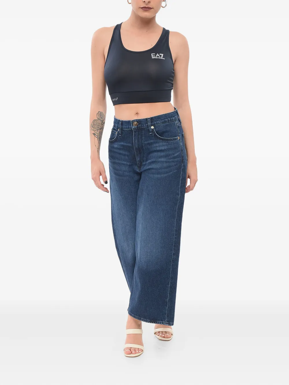 Giorgio Armani Top met racerback en logo Blauw