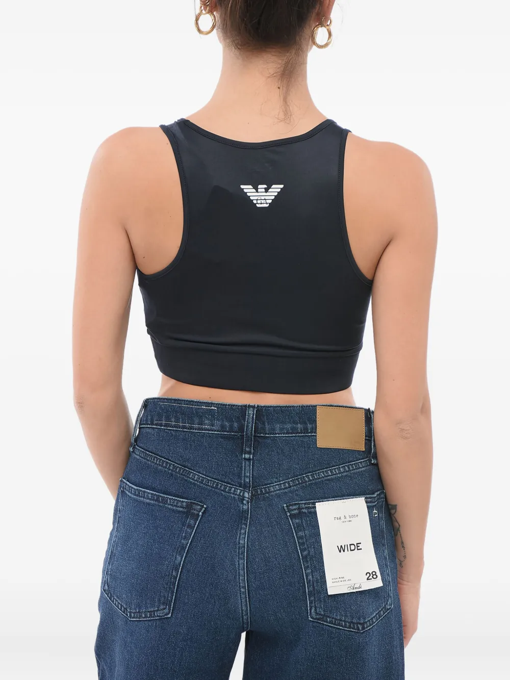 Giorgio Armani Top met racerback en logo Blauw