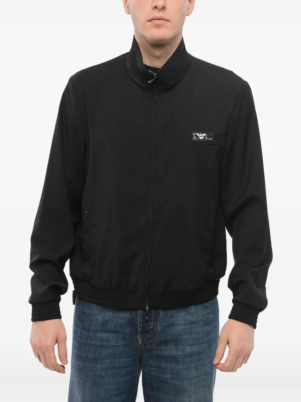 Giorgio Armani logo-print zip-front jacket | Black | Image 1