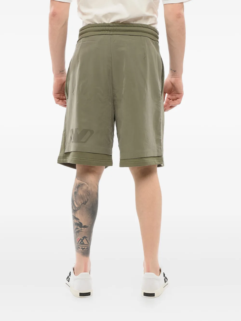 Giorgio Armani Shorts met trekkoord Groen