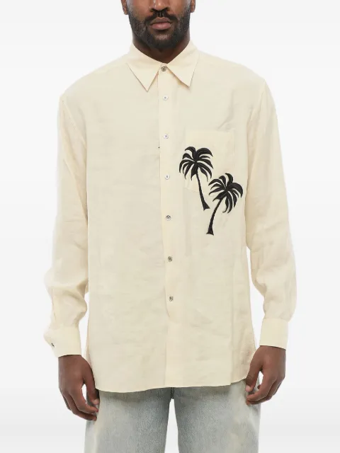 Giorgio Armani palm tree-patch long-sleeve shirt