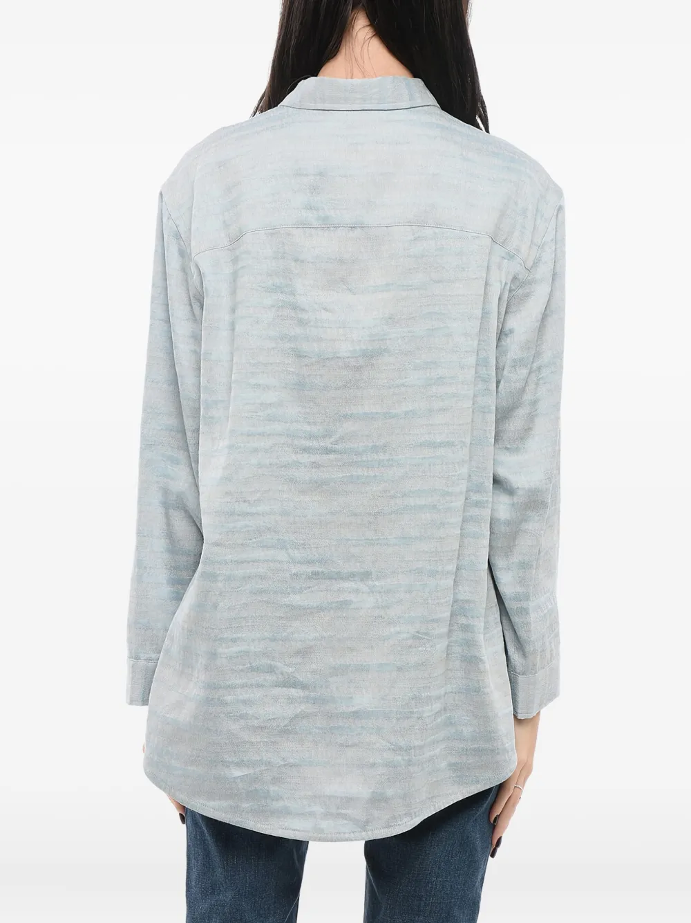 Giorgio Armani Asymmetrisch blouse met print Blauw