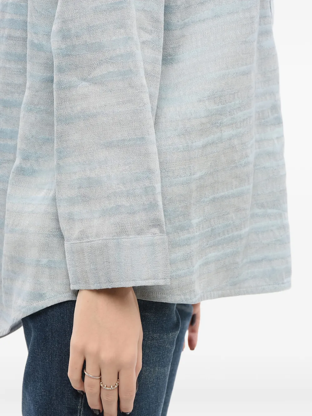Giorgio Armani Asymmetrisch blouse met print Blauw