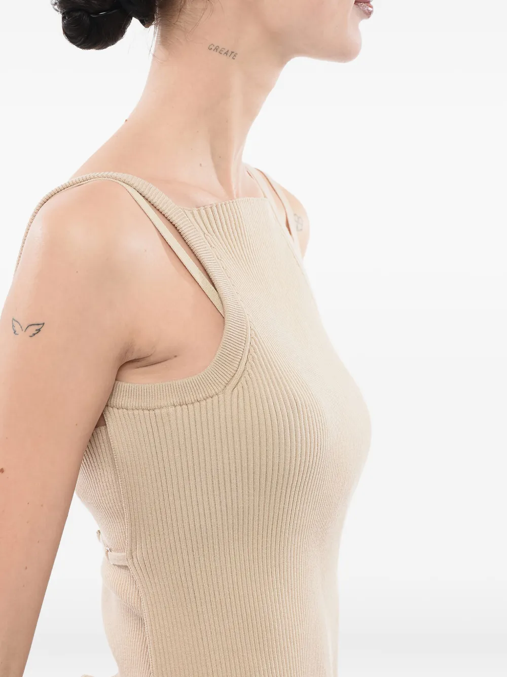 Giorgio Armani Gelaagde top Beige
