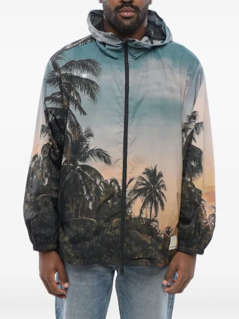 Giorgio Armani palm-tree print hooded jacket