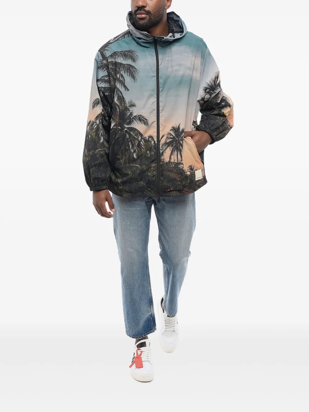 Giorgio Armani palm-tree print hooded jacket | Hooded Jackets | Image 2