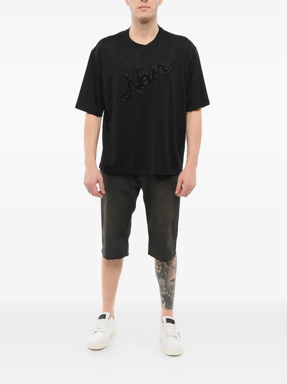 Giorgio Armani bead-embellished crew-neck T-shirt | T-Shirts | Image 2