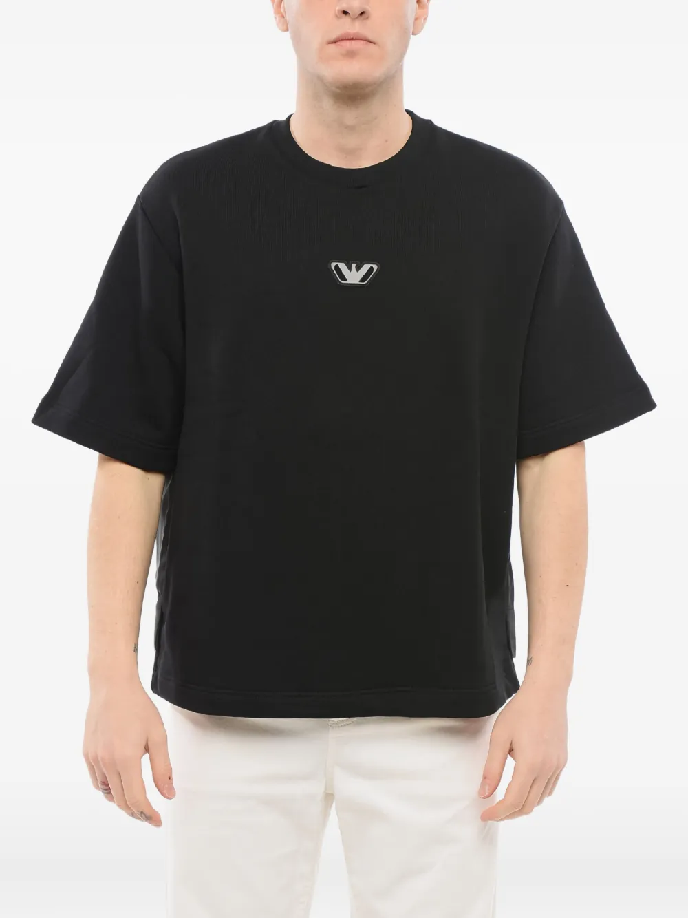 Giorgio Armani logo-appliqué T-shirt Zwart