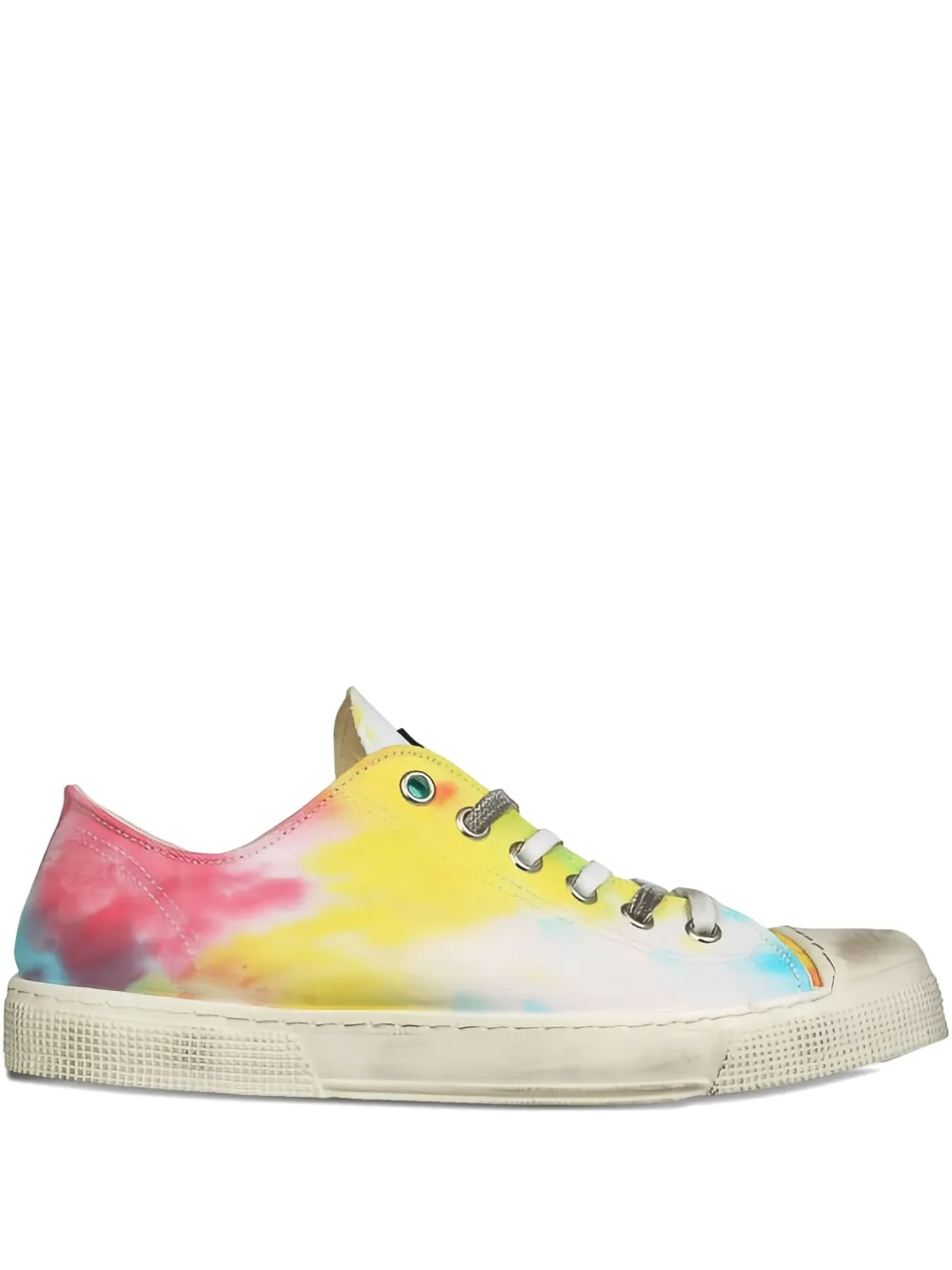 METAL GIENCHI tenis con estampado tie-dye de en colaboración con Jean Michel | amarillo | Image 1