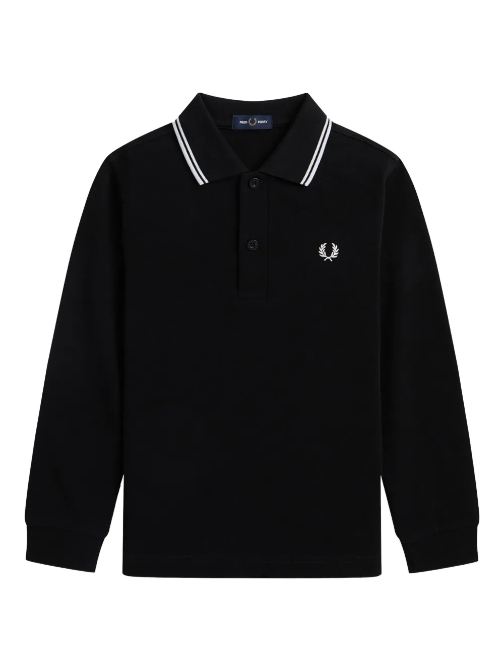 Fred Perry Kids long-sleeve tipped polo shirt | Black | Image 1