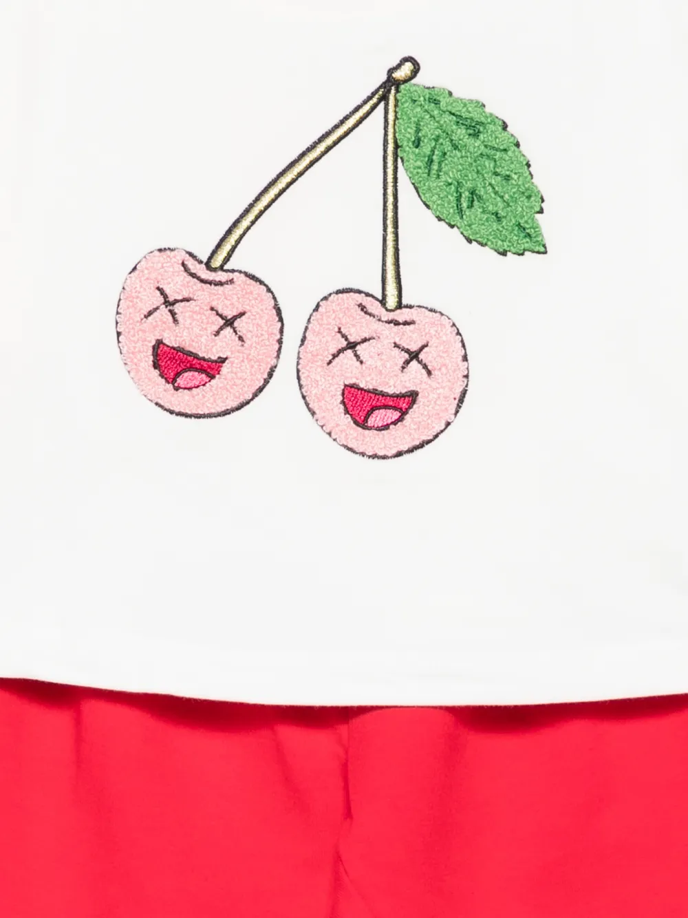 Gcds Kids Broek set met kersenpatch Wit