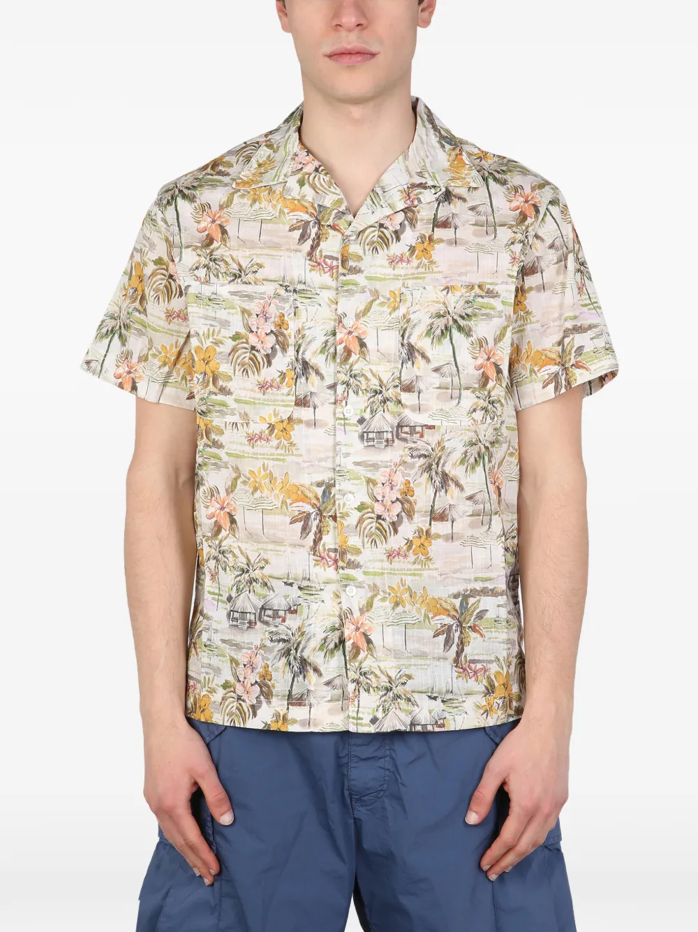 East Harbour Surplus floral-print pocket shirt - Toni neutri