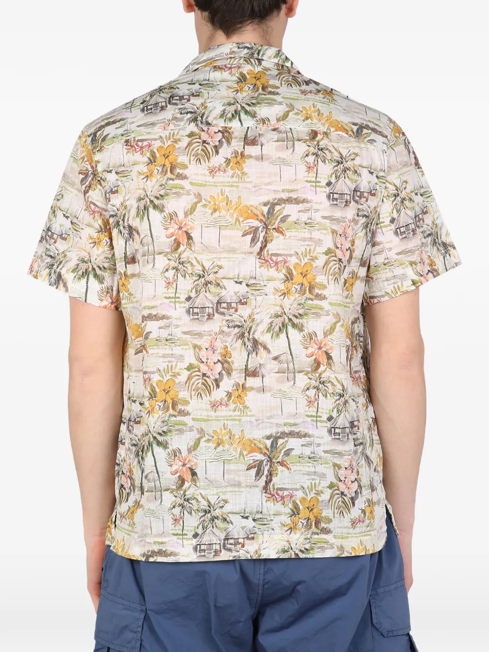East Harbour Surplus floral-print pocket shirt - Beige