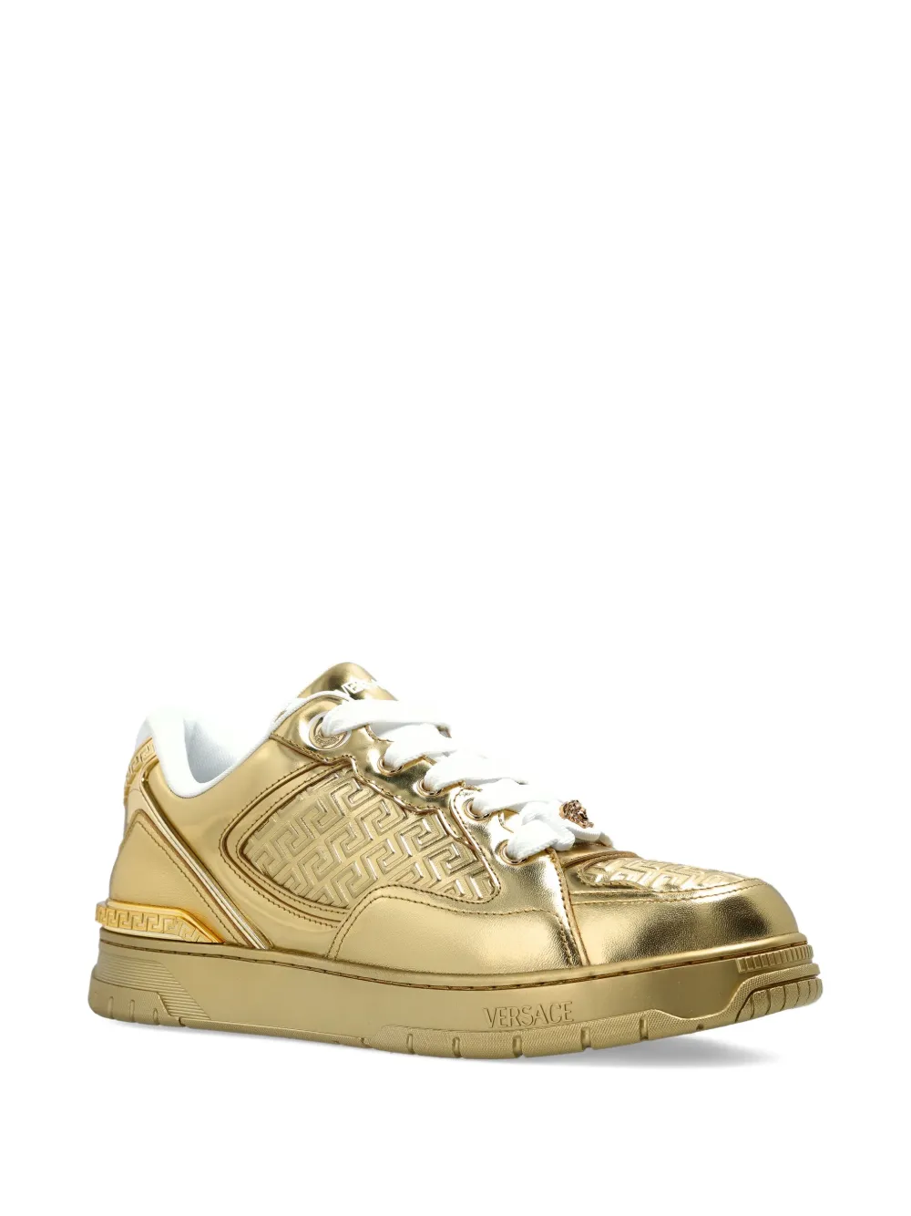 Versace Greca leren sneakers Goud