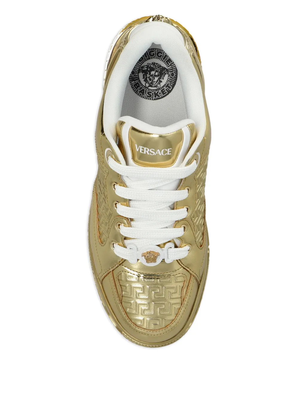 Versace Greca leren sneakers Goud