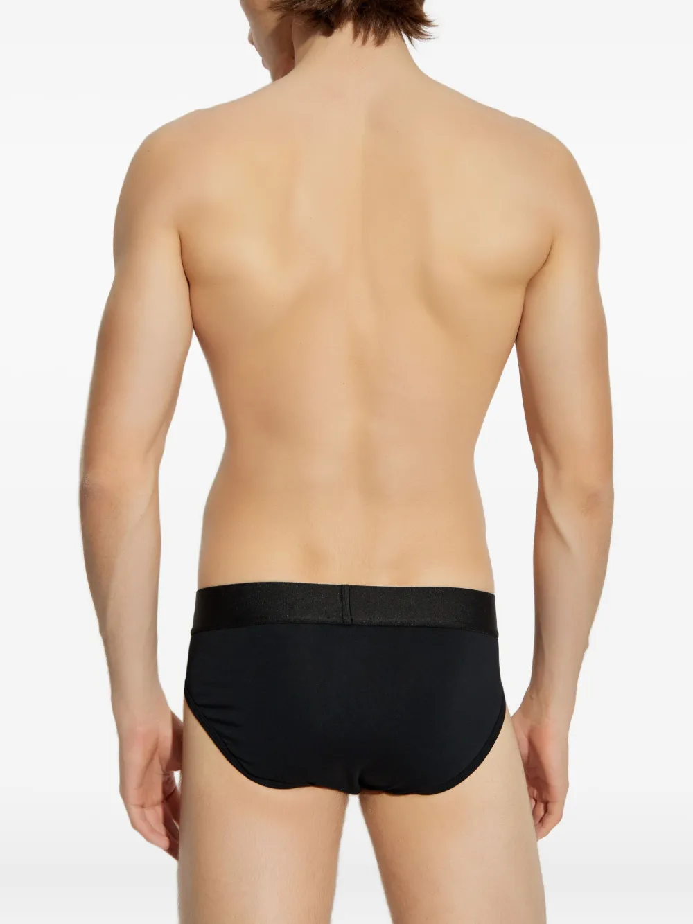Versace Drie slips met logoband Zwart